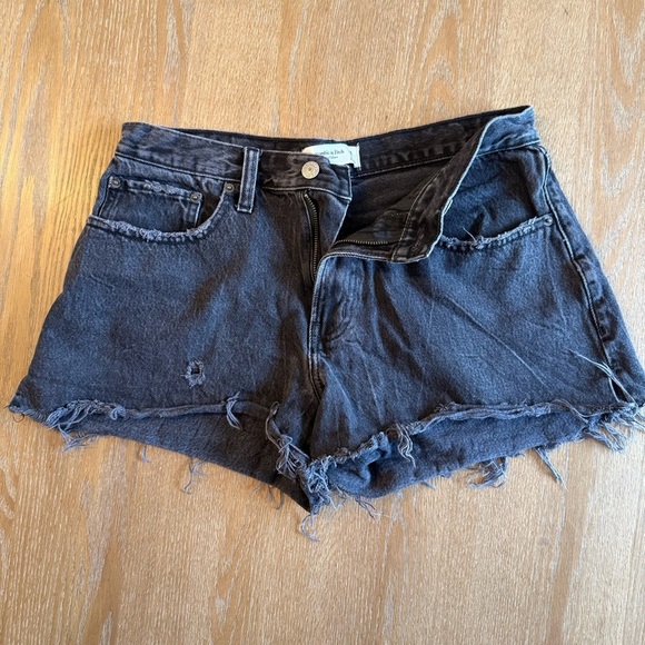 Abercrombie & Fitch Pants - Abercrombie & Fitch Curve Love Charcoal Jean Shorts